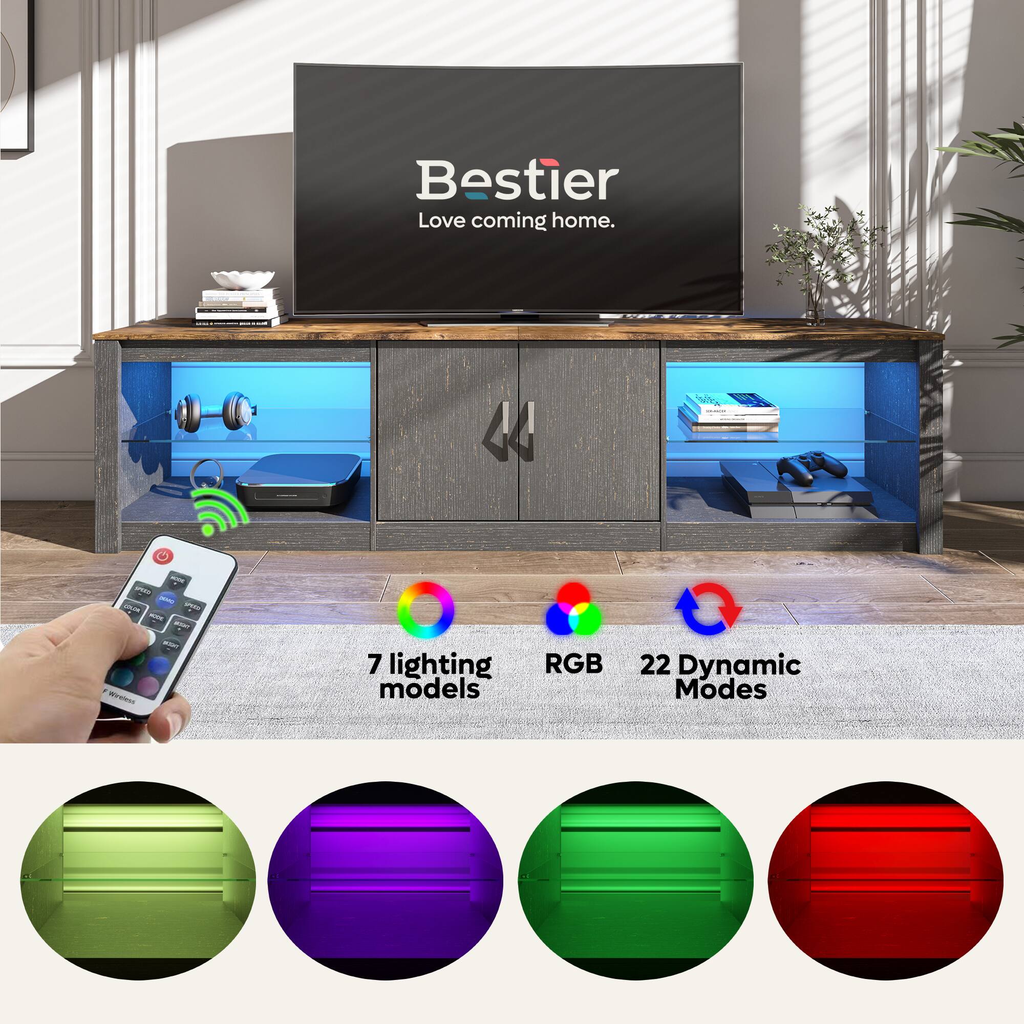 Bestier Love coming home. 7 lighting models RGB 22 Dynamic Modes