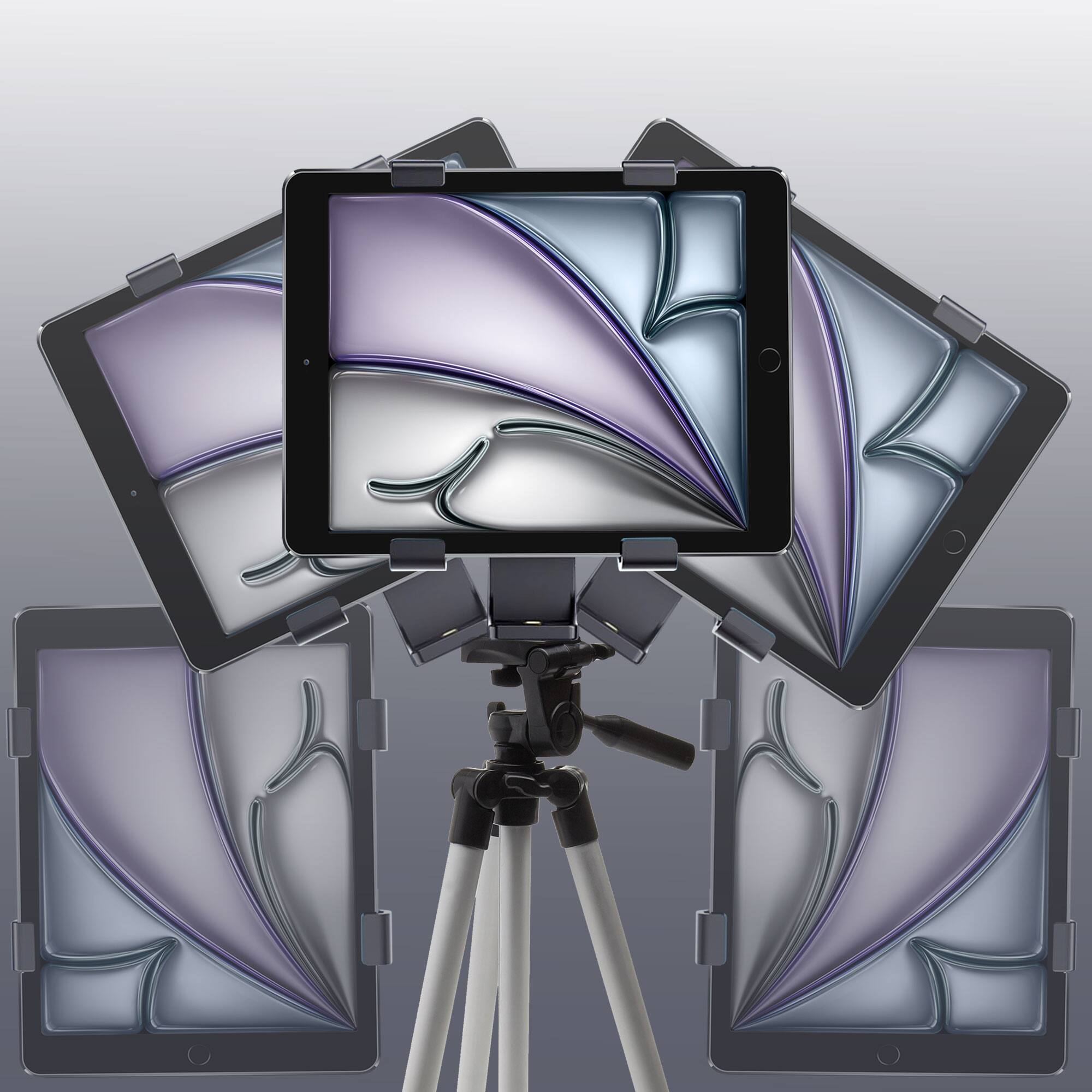 Angle. Vivitar - Tablet Cradle for Tripods Ipad Tablet Tripod Mount Adapter Easy Mount Adjustable Size Fist Most Tablets - Black.