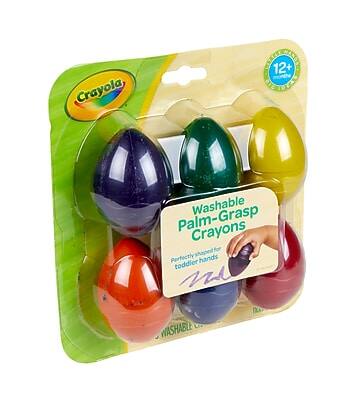 Crayola Washable Palm-Grasp Crayons  
Perfectly shaped for toddler hands  
12+ months  
WASHABLE