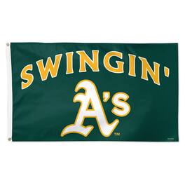 WinCraft - Athletics 3' x 5' Single-Sided Deluxe Team Slogan Flag - Multicolor