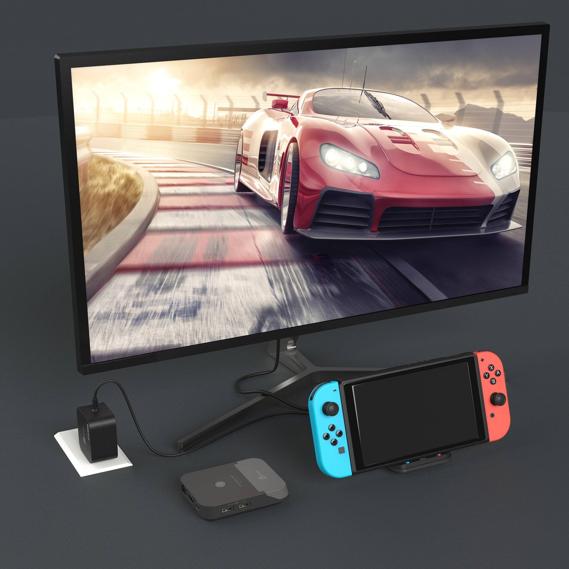 Alt View 1. j5create - Mini Docking Station for Nintendo Switch - Black/Grey.