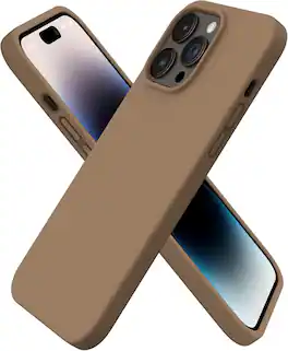 Ornarto - Designed for iPhone 14 Pro Max Case 6.7", Slim Liquid Silicone Full Covered Protective Cover - Brown