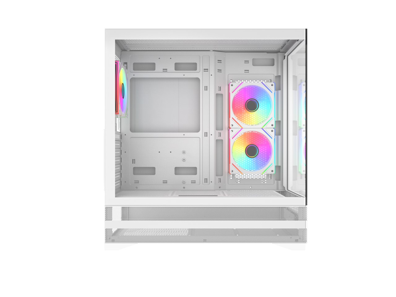 Alt View 4. Rosewill - Rosewill ACA501 Gaming PC Case - White ATX Mid Tower with 3 RGB Fans & Tempered Glass - White.