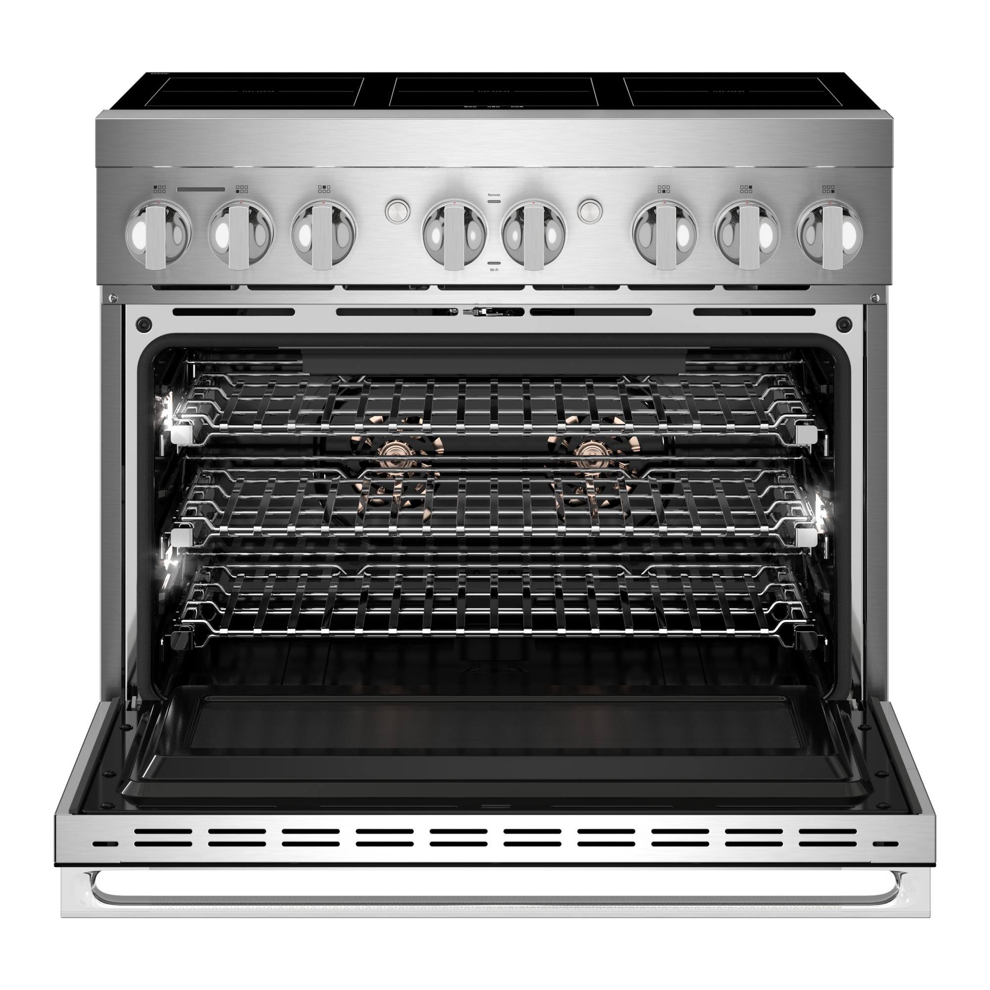 Alt View 1. JennAir - NOIR 5.1 Cu. Ft. Freestanding Electric Induction Range - Stainless Steel.