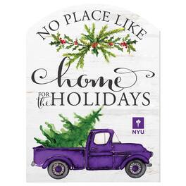 Jardine - NYU Violets 16'' x 22'' Holiday Marquee Sign - White