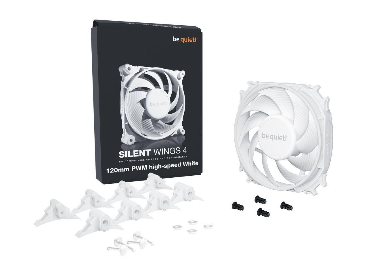 be quiet! be quiet! WINGS 4 SILENT PERFORMANCE SILENCE AND NO COMPROMISE high-speed White 120mm PWM be quiet!