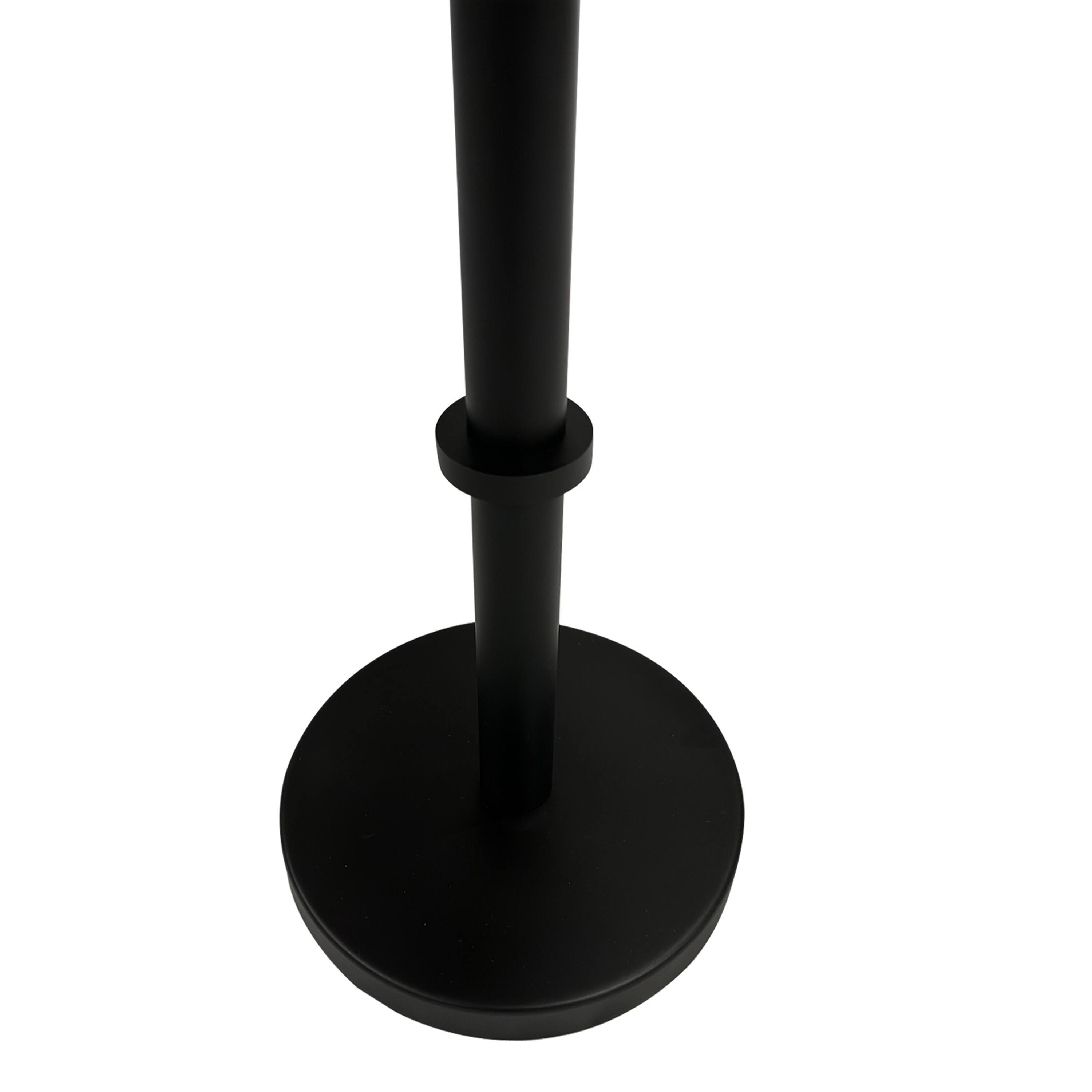 Alt View 4. Manhattan Lane - Ara 12 Inch Side End Table, Vintage Sleek Pillar Base, Round Tray Top - Black.