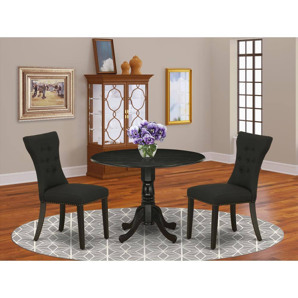 Back. East West Furniture - Dining Room Set Black - Brown.
