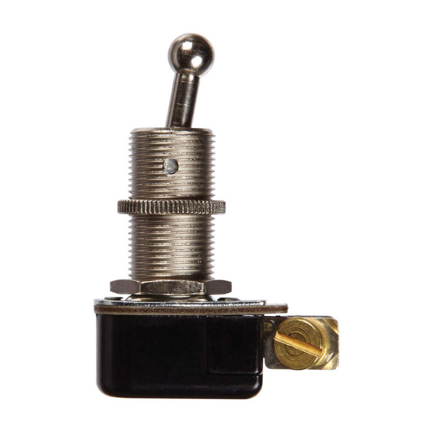 Jandorf - 6 amps Single Pole Ball Toggle Appliance Switch 1 pk - Black/Silver