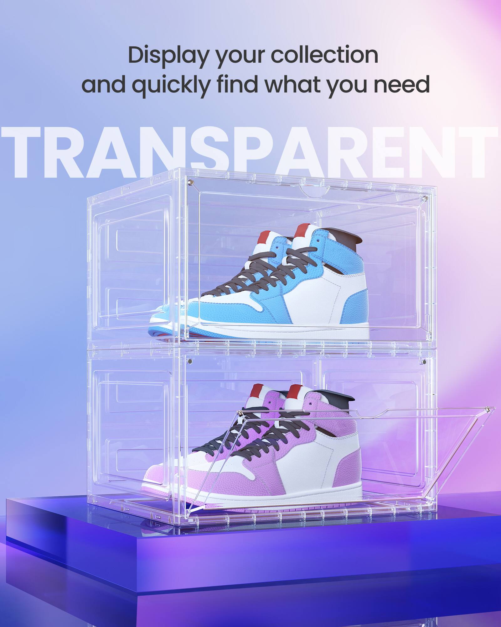 Display your collection and quickly find what you need

TRANSPARENT