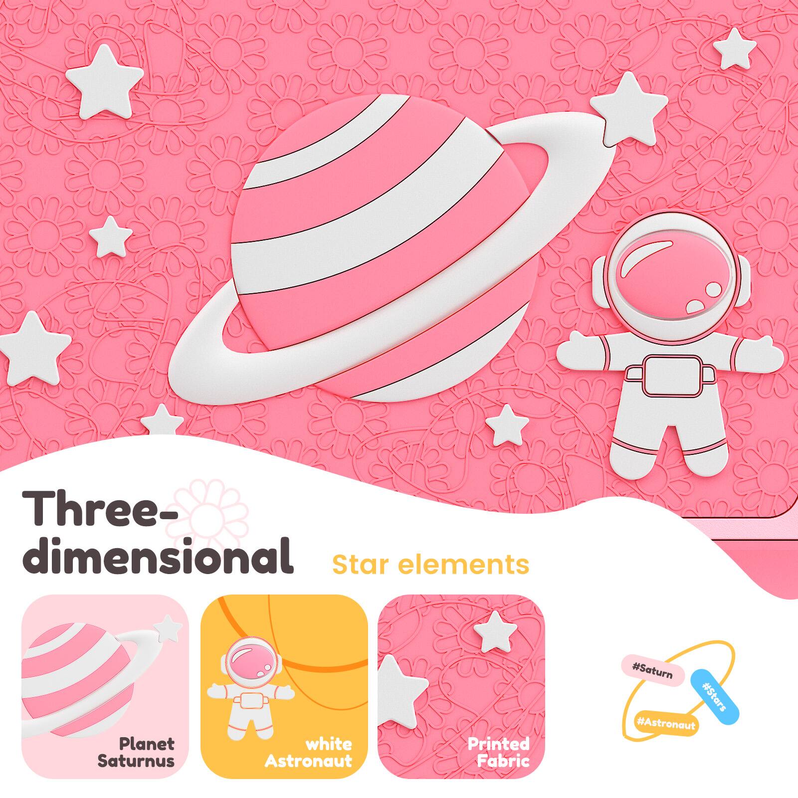 Three-dimensional Star elements Planet Saturnus white Astronaut Printed Fabric  
#Saturn #Stars #Astronaut