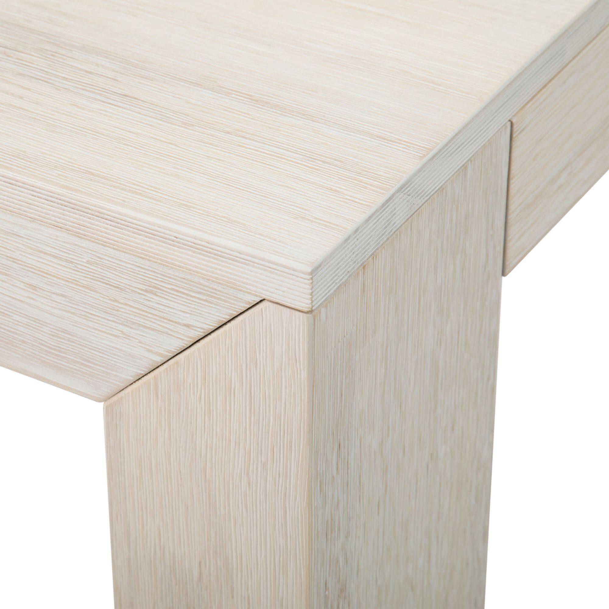 Alt View 4. Plank+Beam - Modern Rectangular Dining Table (72in / 1830mm), White Sand Wirebrush - White Sand Wirebrush.