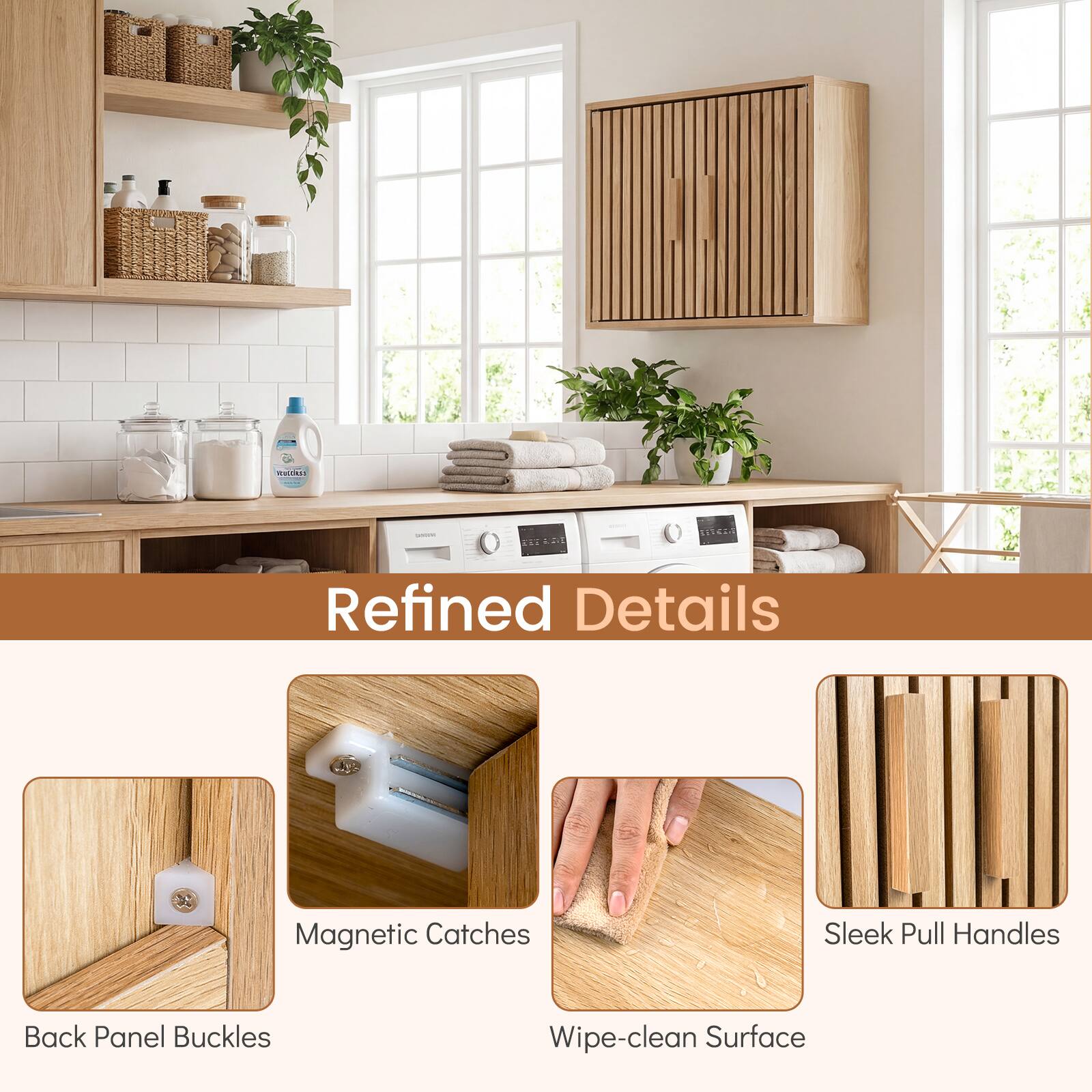 Refined Details

- Magnetic Catches
- Back Panel Buckles
- Sleek Pull Handles
- Wipe-clean Surface