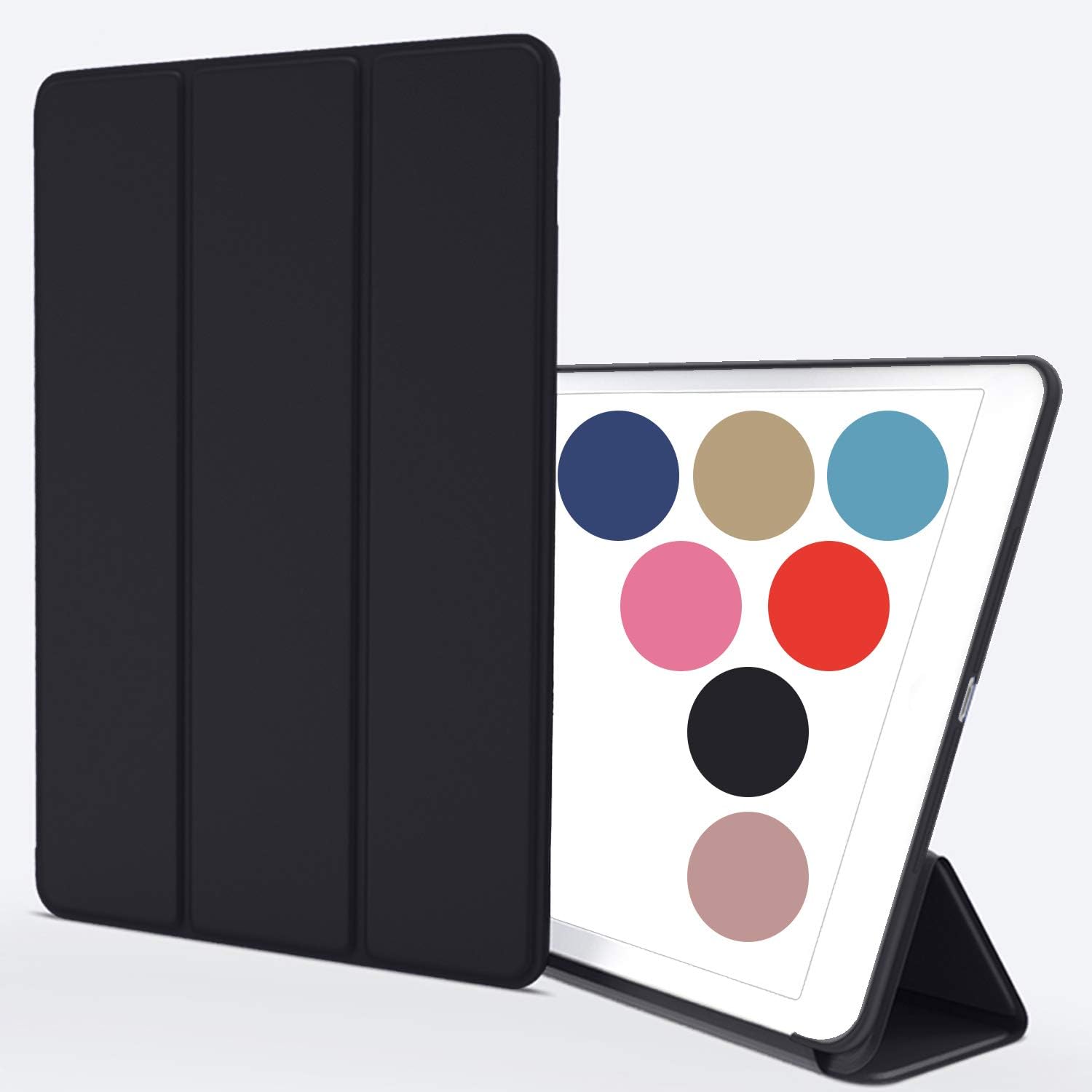 DuraSafe Cases - iPad 10.2" 9th/8th/7th Gen 2021/2020/2019 Flexible Back Folio Smart Case with Corner Protection A2197 A2200 A2198 A2199 - Black