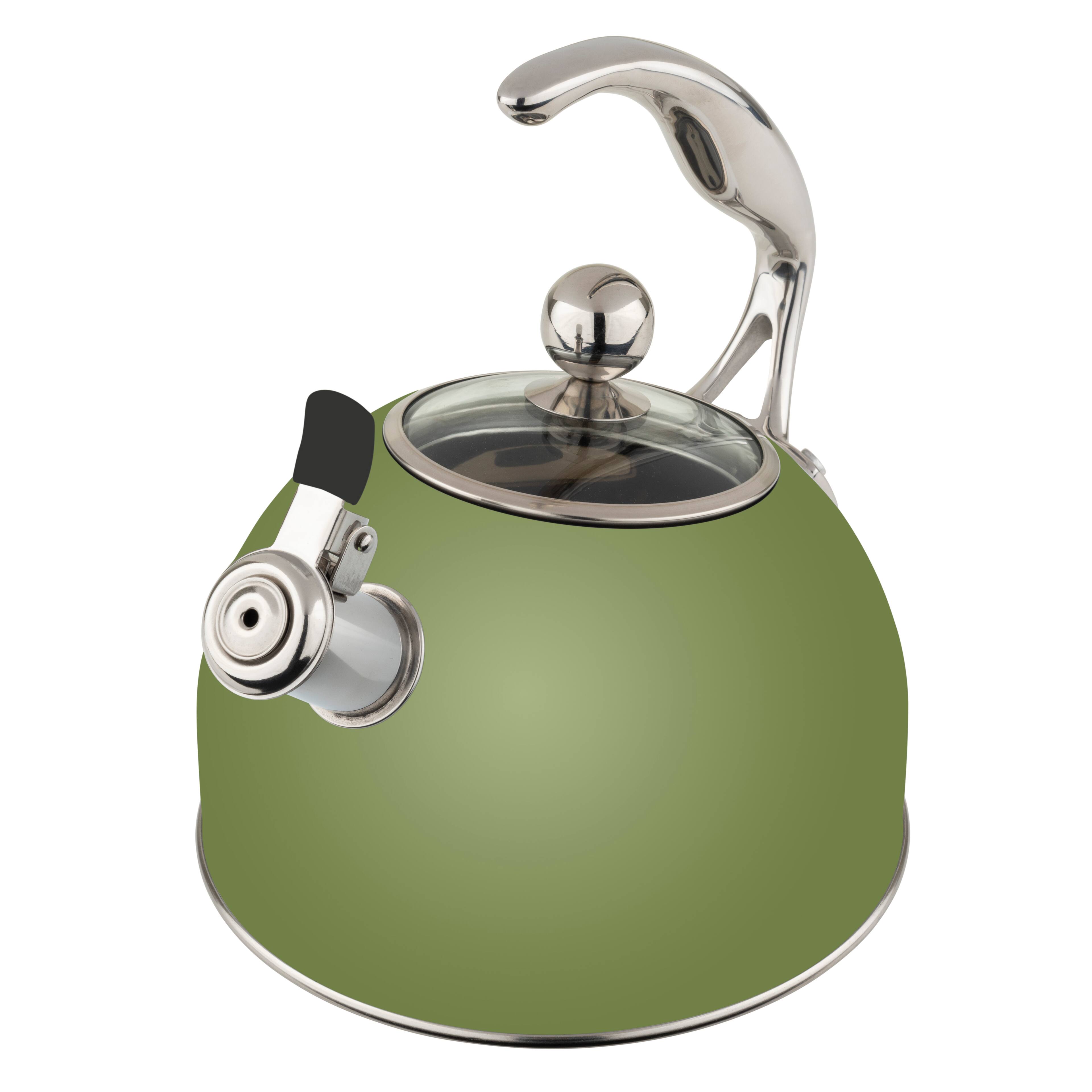 Alt View 11. Viking - Viking 2.6 Quart Whistling Tea Kettle with 3-Ply Base, Cypress Green - Cypress Greeen.