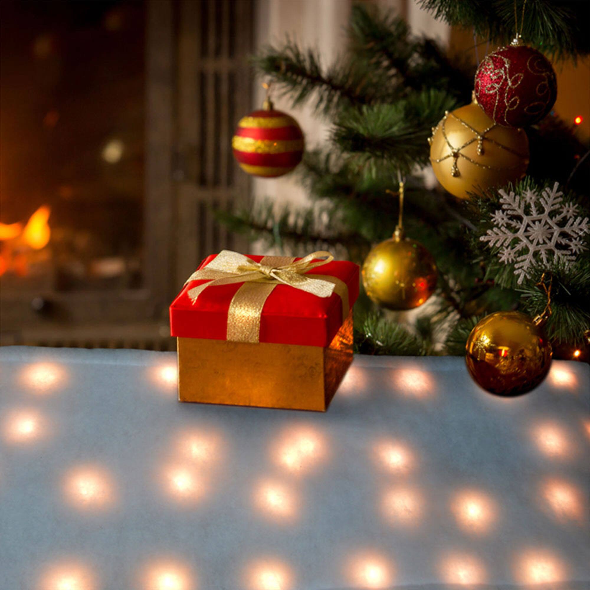 Alt View 3. ProductWorks - ProductWorks Pre-Lit Snow Cover Blanket 8 Function Holiday Decoration, 60" x 15" - White.