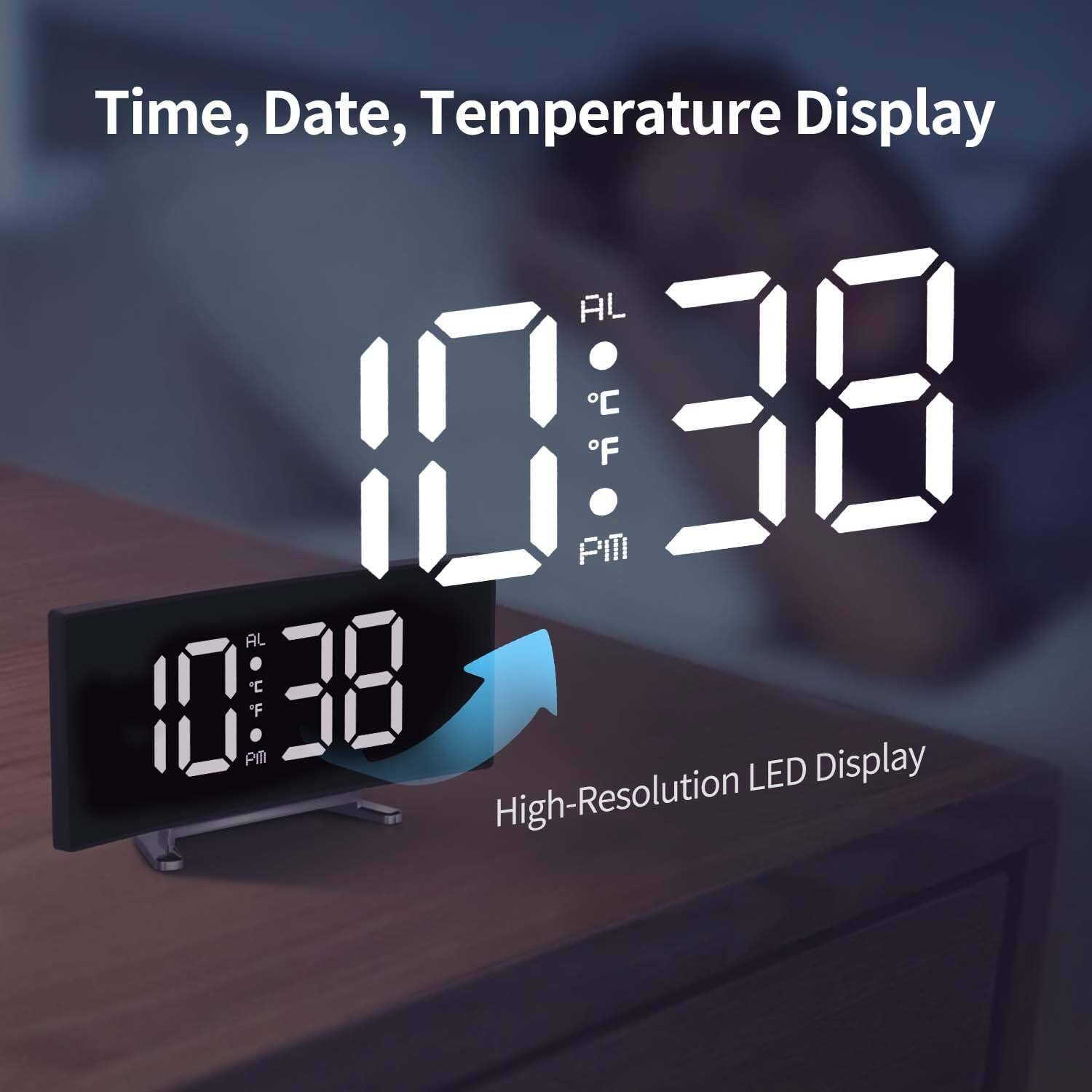 Time, Date, Temperature Display

10:38 PM

AL °C °F

High-Resolution LED Display