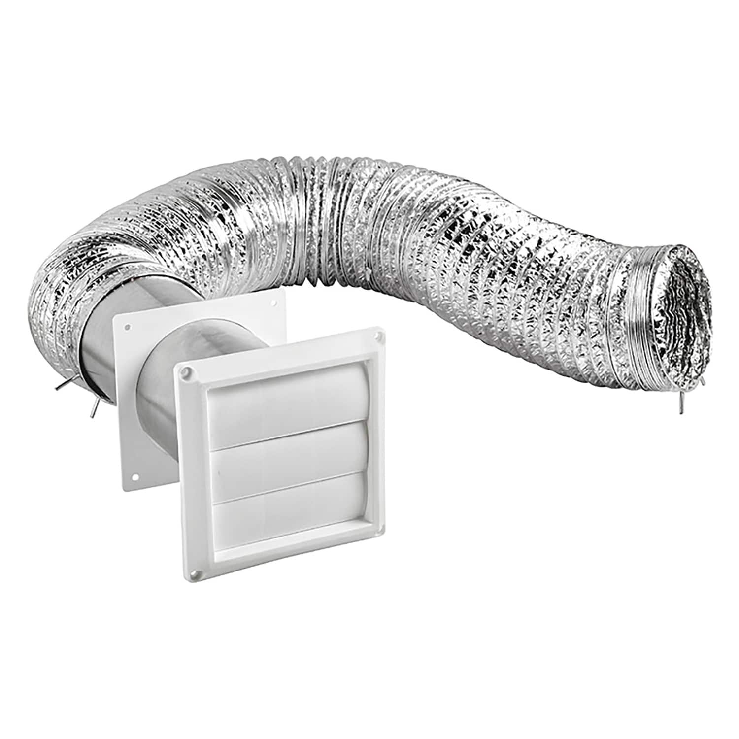 Lambro - 4" x 8-ft UL 2158A Transition Duct Louvered Vent Kit