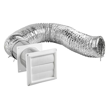 Front. Lambro - 4" x 8-ft UL 2158A Transition Duct Louvered Vent Kit.