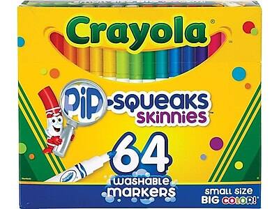 Crayola - Pip-Squeaks Skinnies Washable Markers, Medium Point, 64/Box (58-8764) - Assorted Colors