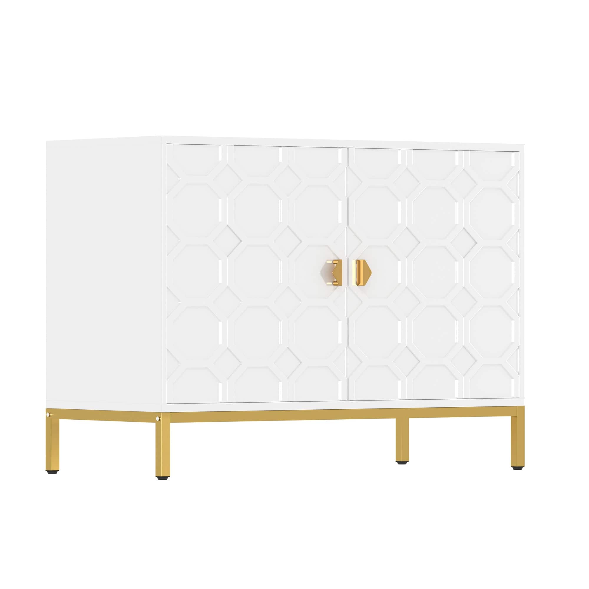 Boyel Living - Freestanding Storage Cabinet 2-Door Accent Cabinet - White price history on PriceWatchPro