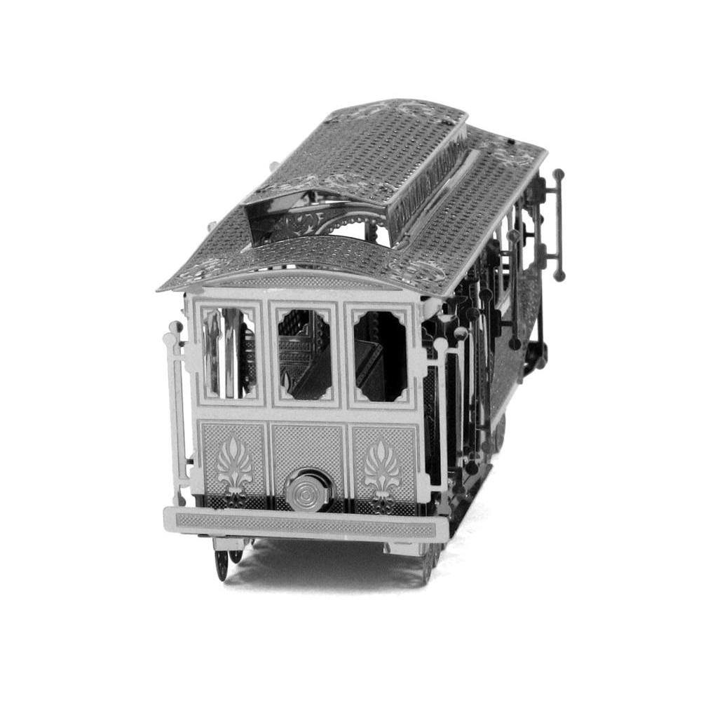 Left. Metal Earth - Model Kit San Francisco Cable Car "Powel & Mason St" (Easy Difficulty) Steel Model by Metal Earth - Silver.