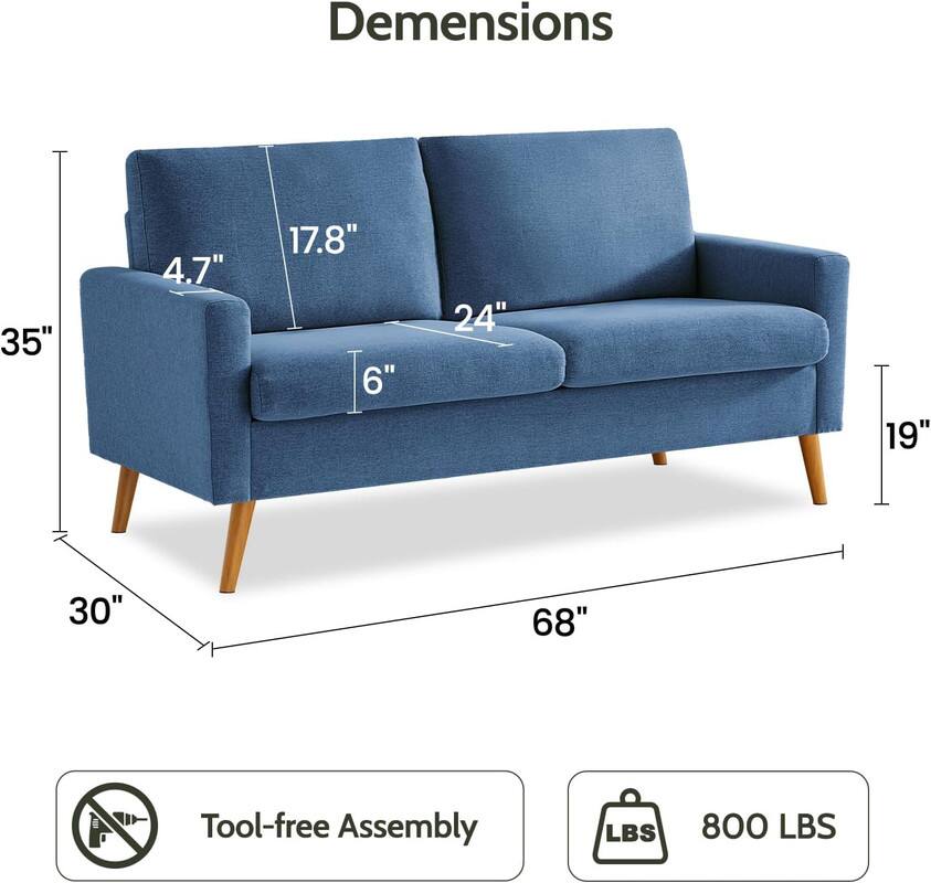 Dimensions: 35" x 4.7" x 17.8" x 6" x 24" x 19" x 30" x 68"  
Tool-free Assembly  
Weight Capacity: 800 LBS