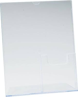 Alt View 1. Staples - Sign Holder with Literature Pocket, 8.5" x 11" Plastic - Clear.