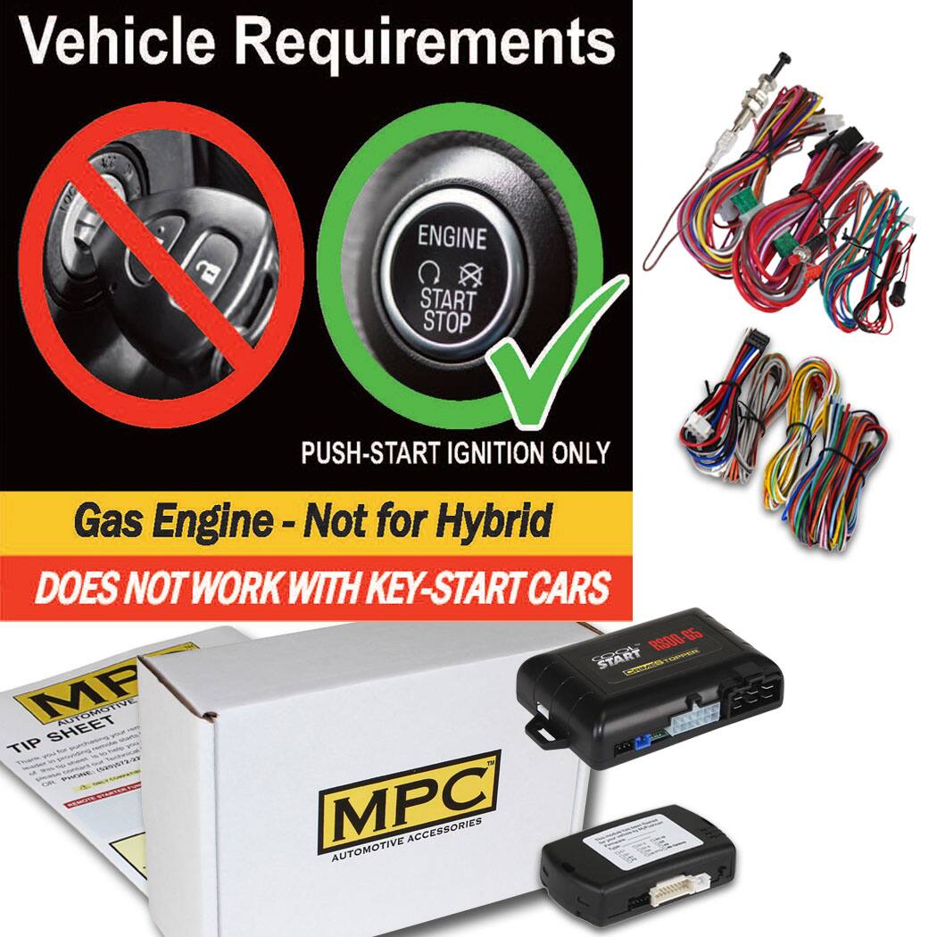 Vehicle Requirements

- Gas Engine - Not for Hybrid
- DOES NOT WORK WITH KEY-START CARS

PUSH-START IGNITION ONLY

MPC Automotive Accessories