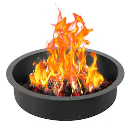 Glintex - Fire Pit Ring 40-Inch Outer 36-Inch Inner Steel Insert, 8.5-Inch Height Heavy Duty Liner for Outdoor Bonfire & Camping