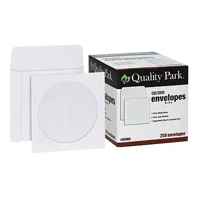 Quality Park
CD/DVD envelopes
5.5" x 5.5"
250 envelopes
#62905