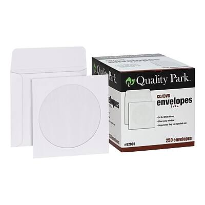 Quality Park  
CD/DVD envelopes  
5.5" x 5.5"  
250 envelopes  
#62905