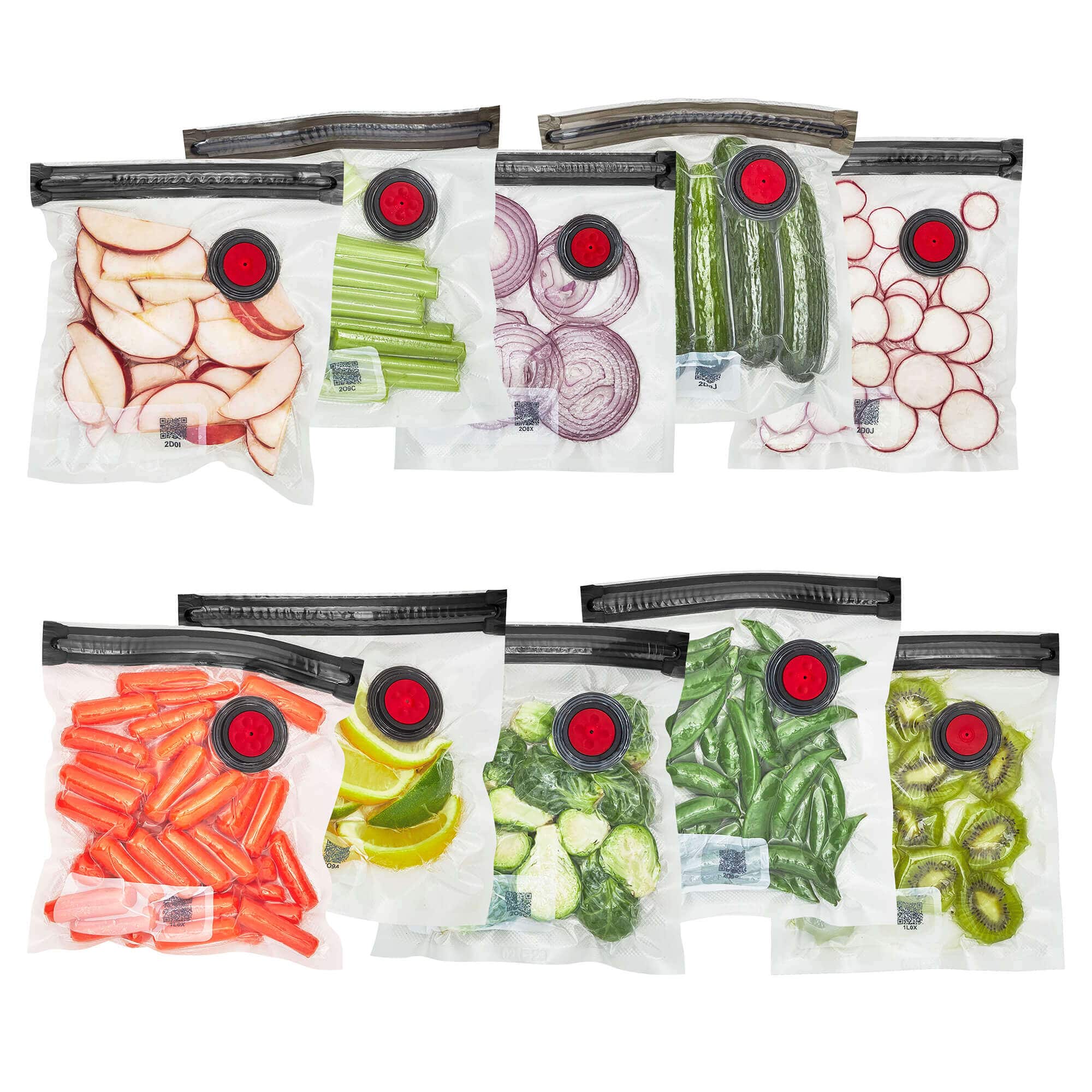 Front. ZWILLING - ZWILLING Fresh & Save 10-pc Small Vacuum Sealer Bags 1/2 Gallon, Reusable Snack Bags, Meal Prep - Clear.
