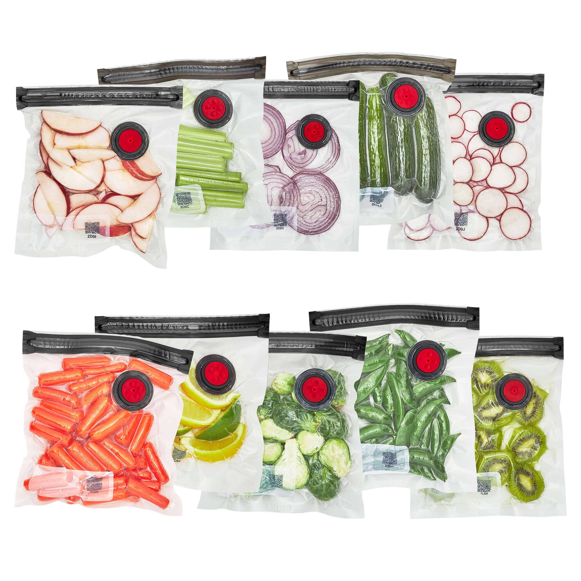 ZWILLING - Fresh & Save 10-pc Small Vacuum Sealer Bags 1/2 Gallon, Reusable Snack Bags, Meal Prep - Clear