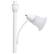 Alt View 13. Lalia Home - Torchiere 800lm Floor Lamp with Reading Light and Marble Glass Shades - White/White Shade.