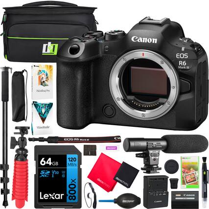 - I Canon EOS R6 Mark III Paliihape VideeStudlo EOS R6 Mark III ca 64GB 120 MB/s SP V30 XC I @ Lexar 800x decognar decephoto decephota. decogpar Of.O Cito Canos dcdoT Screen_GUARD 3.5 Canon o @C5da
