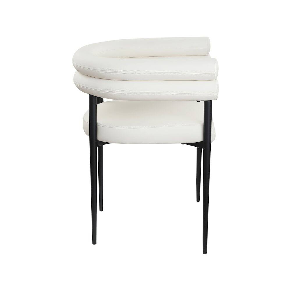 Alt View 2. Meridian Furniture - Lavina Cream Vegan Leather Dining Chair, Set of 2 - Beige.