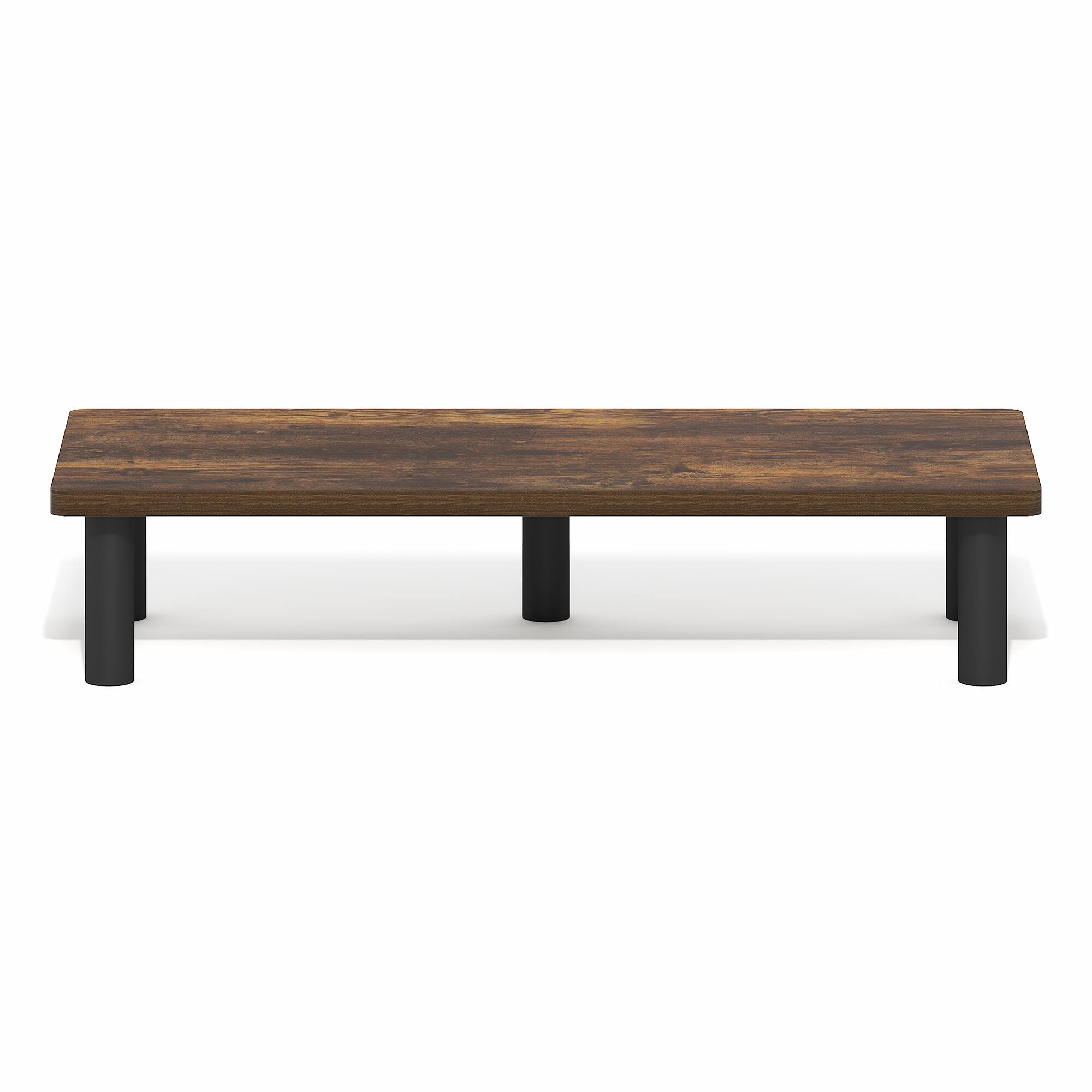 Alt View 5. Furinno - TURN-N-TUBE Toolless Monitor Stand Riser, Laptop Stand for Desk, Organizers and Accessories, For Study Room, Dorm - Amber Pine/Black.