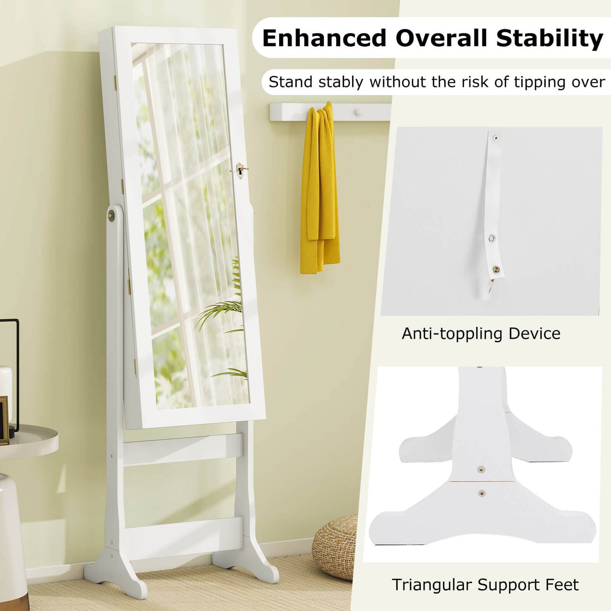 Enhanced Overall Stability: Stand stably without the risk of tipping over. Anti-toppling Device: Triangular Support Feet.