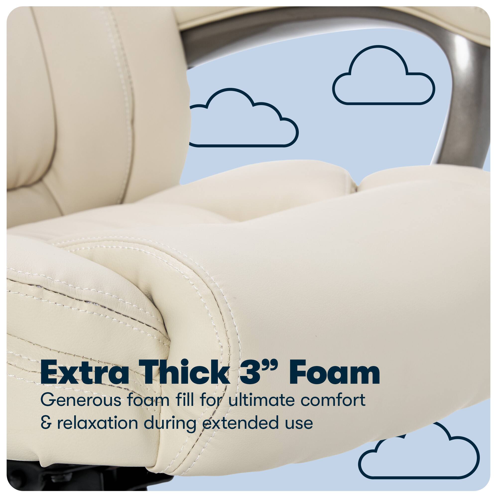 Alt View 15. Serta - Garret Bonded Leather Executive Office Chair with Premium Cushioning - Ivory White.