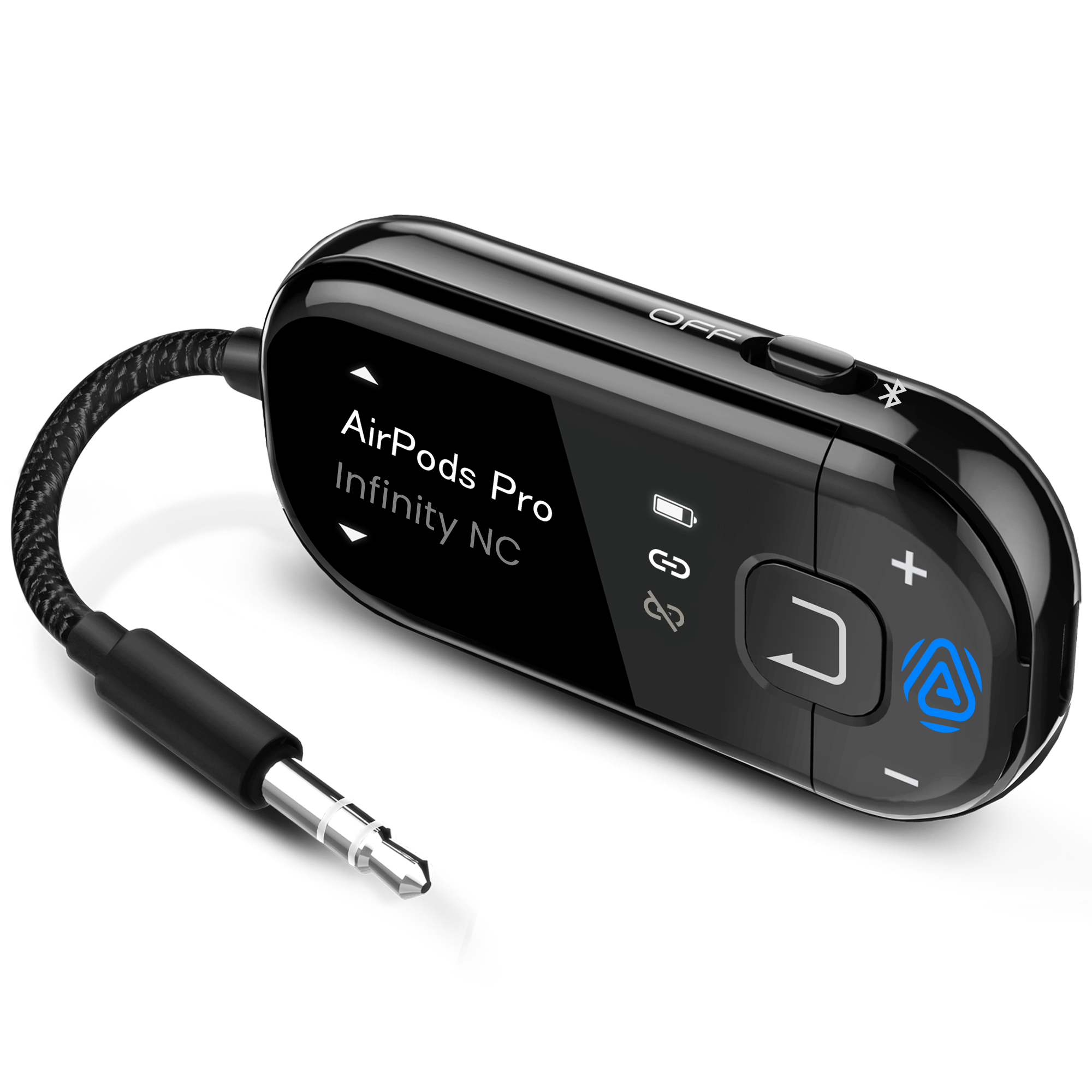 Avantree - Voyager – OLED Display & Latest Auracast Bluetooth 5.4 Adapter for Airplane