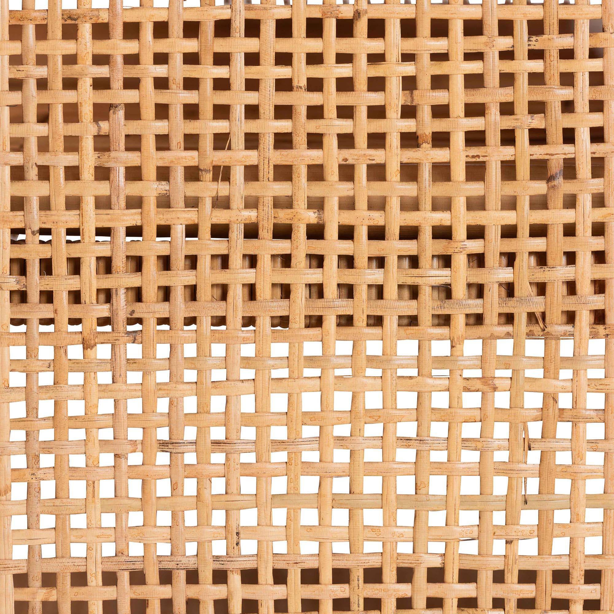 Alt View 4. bali & pari - Vivan Natural Rattan Storage Cabinet - 2-Tier Handwoven Wicker Accent Cabinet with Double Doors and Elevated Base - Natural Brown.
