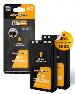 Spypoint - Rechargeable 7.4V Lithium Battery Pack for Trail Camera with 5.4 amp-Hours and AC Charging Cable (2 Pack)