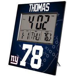 Keyscaper - Andrew Thomas New York Giants Digital Desk & Wall Clock - Multicolor