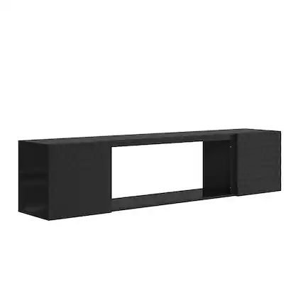Front. Boyel Living - Black Wall Mount Floating TV Stand up to 70 to 80 in. - Black.