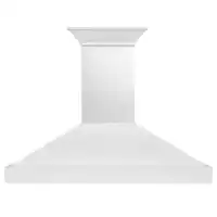ZLINE - 48 inches - Convertible & Recirculating - Wall Range Hood - Smooth Bright White Finish - Front_Zoom