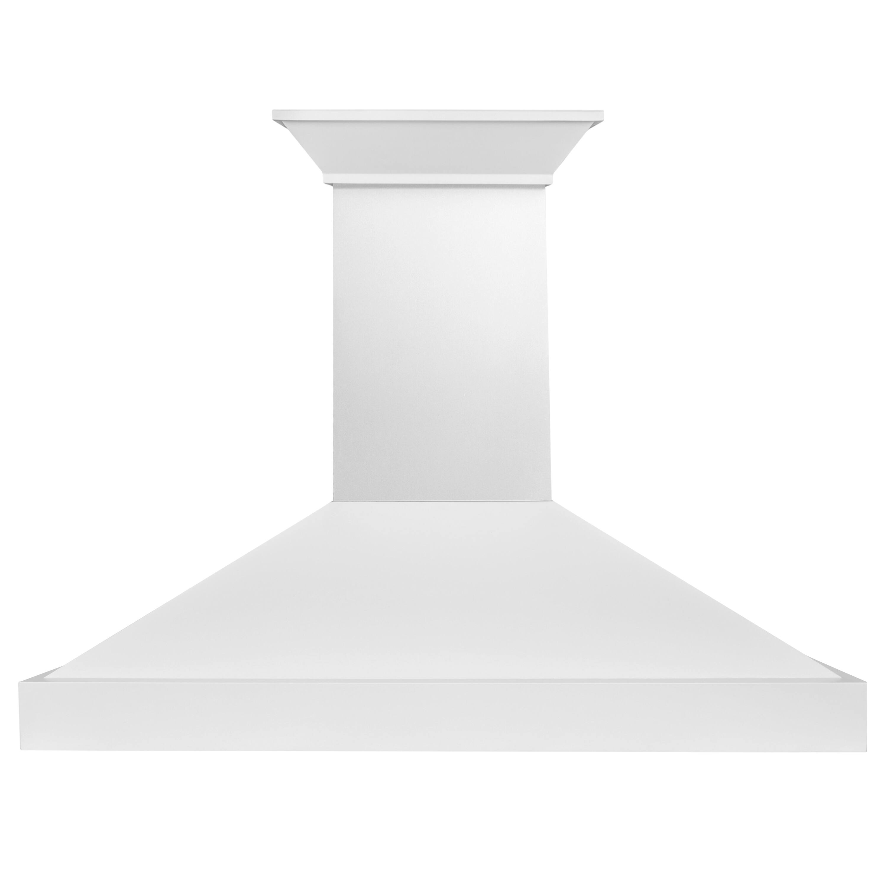 Front. ZLINE - ZLINE 48 in. Wooden Wall Mount Range Hood (KBWW-48) - Smooth Bright White Finish.