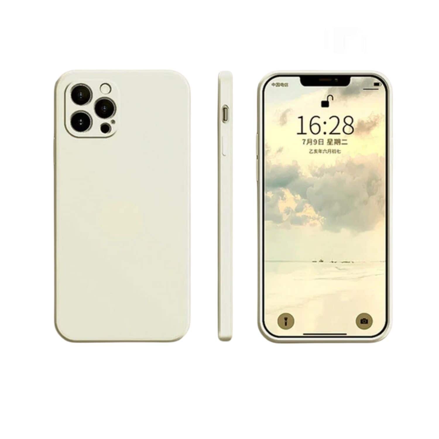 Home Collection - Liquid Silicone Case for iPhone 16 – Slim Shockproof with Camera Cover - Alabaster White