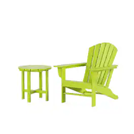 WestinTrends - Dylan Outdoor Adirondack Chair with Side Table Set - Red