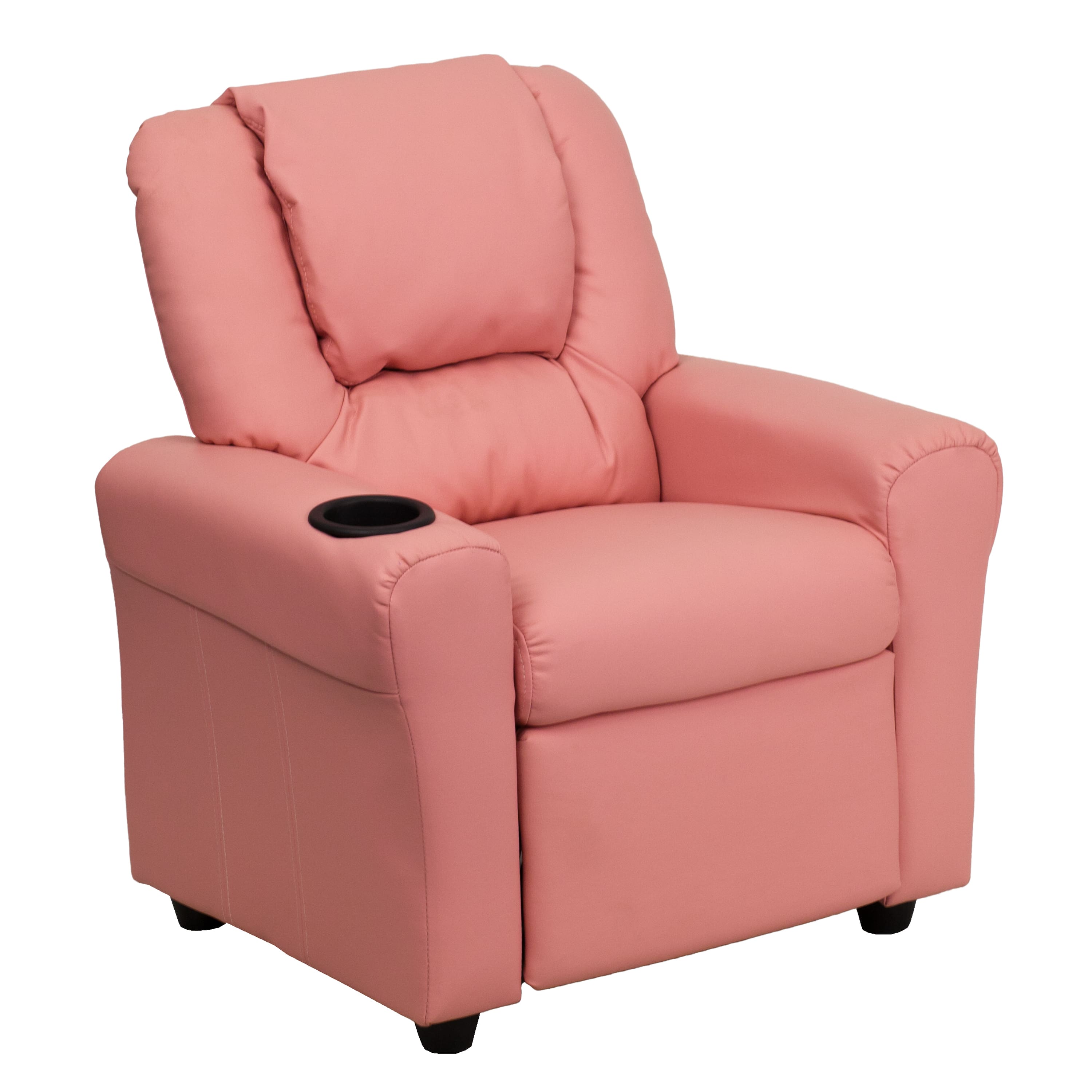 Emma + Oliver - Contemporary Kids Recliner with Cup Holder and Headrest - Pink Vinyl price history on PriceWatchPro